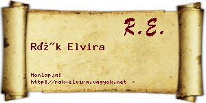 Rák Elvira névjegykártya